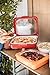 Fancy Panz 2-in-1 Dress Up & Protect Your Foil Pan, Made in USA, Fits 2 size of foil pans. Foil Pan & Serving Spoon Included. Hot or Cold Food. Stackable for easy travel. BPA free (Red)