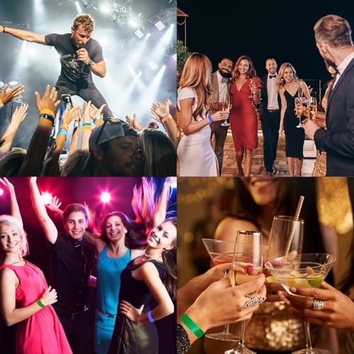 500 Stück Partybänder, Wasserdichte Papierarmbänder Für Veranstaltungen, Eintrittsbänder Einlassbänder, Wasserdichte Festival Handgelenkband, 19×250 mm für Club Party Festival Wasserpark (5 Farbe)