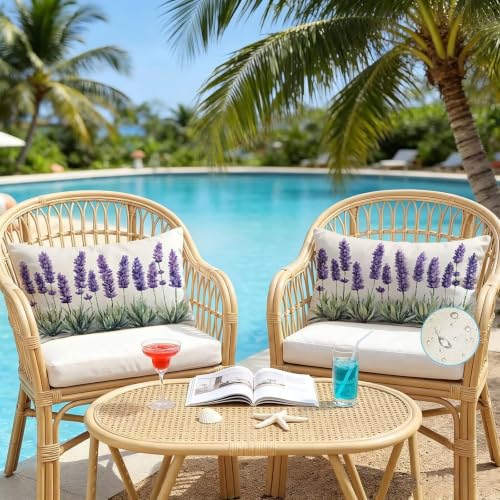Housse coussin 50x70 violet lot de 2 imperméable pour canapé