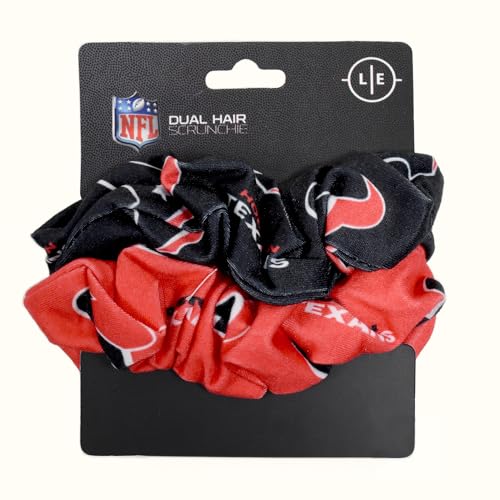 Littlearth NFL Houston Texans Dual Hair Twist Scrunchie - Officially Licensed Hair Accessory for Game Day, Workouts & Everyday Style