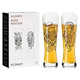 Ritzenhoff 3438001 Heldenfest #1 Weizenbierglas-Set, Glas, 607 milliliters, Mehrfarbig, 2 Stück (1er Pack)