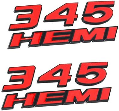 Aimoll 2pcs 345 Hemi Emblem, Badge Decal 3D Logo for Charger RAM (Black Red)