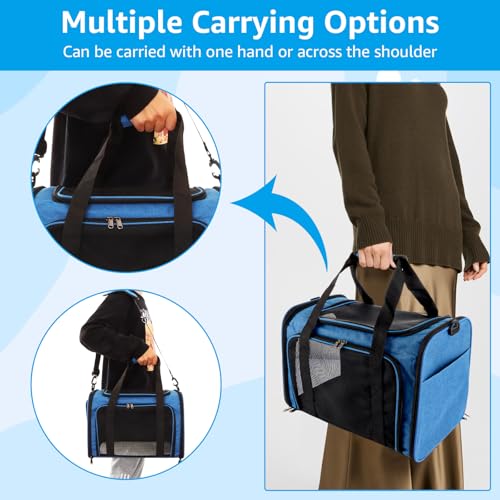 Transportbox Katze, Katzentransportbox 45cm*30cm*30CM, Katzen Transportboxen Hunde Transporttasche, Atmungsaktive Katzentasche mit Mesh-Fenster für Katzen Kleiner Hund Welpe – Bild 6