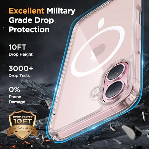 Image of Miracase Magnetic for iPhone 17 Case (Compatible with MagSafe) with Screen Protector Military-Grade Protection, Anti-Fingerprint Translucent Matte Phone Cover for iPhone 17 6.3 inch, Clear