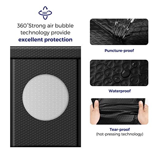 Image of Fuxury Bubble Mailers 10.5x16 Inch 40 Pack Self Seal Padded Envelopes Waterproof Mailing Envelopes Bubble Padded Cushioning Padded Mailers Bubble Bags for Packaging Small Business Large #5 Black
