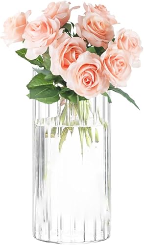 Gute Jarrones de vidrio de 6 pulgadas para decoración, florero para decoración del hogar, moderno jarrón transparente decorativo para centros de