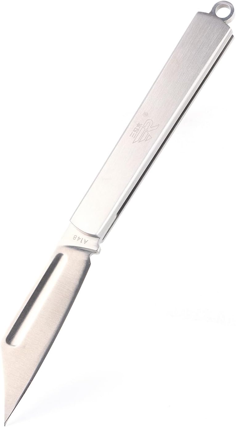 Sanrenmu Folding Utility Knife Pocket Knife Mini Knife Lightweight Compact 4Cr15N Blade 420 Stainless Steel Handle A103/ A123/ A148 (Large)