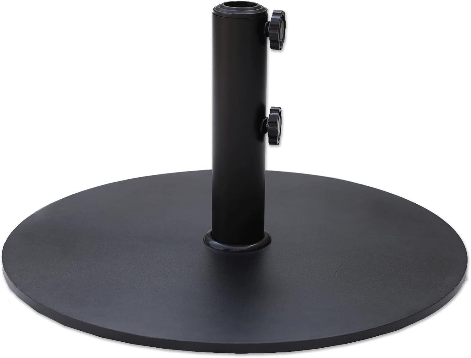 C-Hopetree 34 lb Round Steel Plate Patio Umbrella Base, Heavy Duty Stand Weight with 4 Anti-Slip Pads for Outdoor Market Table Umbrella, Black