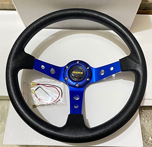 Image of AUTO MT - MOMO 14INCH DEEP Style Universal Steering Wheel for Sports Car Look Rally Race Off Road with BOSS KIT HUB Free
