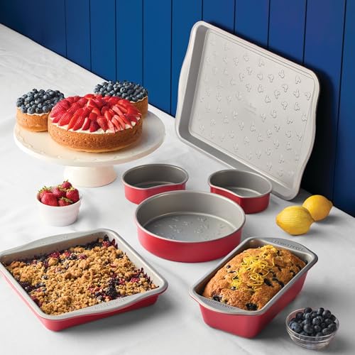 Farberware Disney Bake with Mickey Mouse Nonstick Bakeware Cake Pans, Baking Sheet, and Loaf/Meatloaf Pan, 6 Piece Non Stick Bakeware Set - Red - image 8