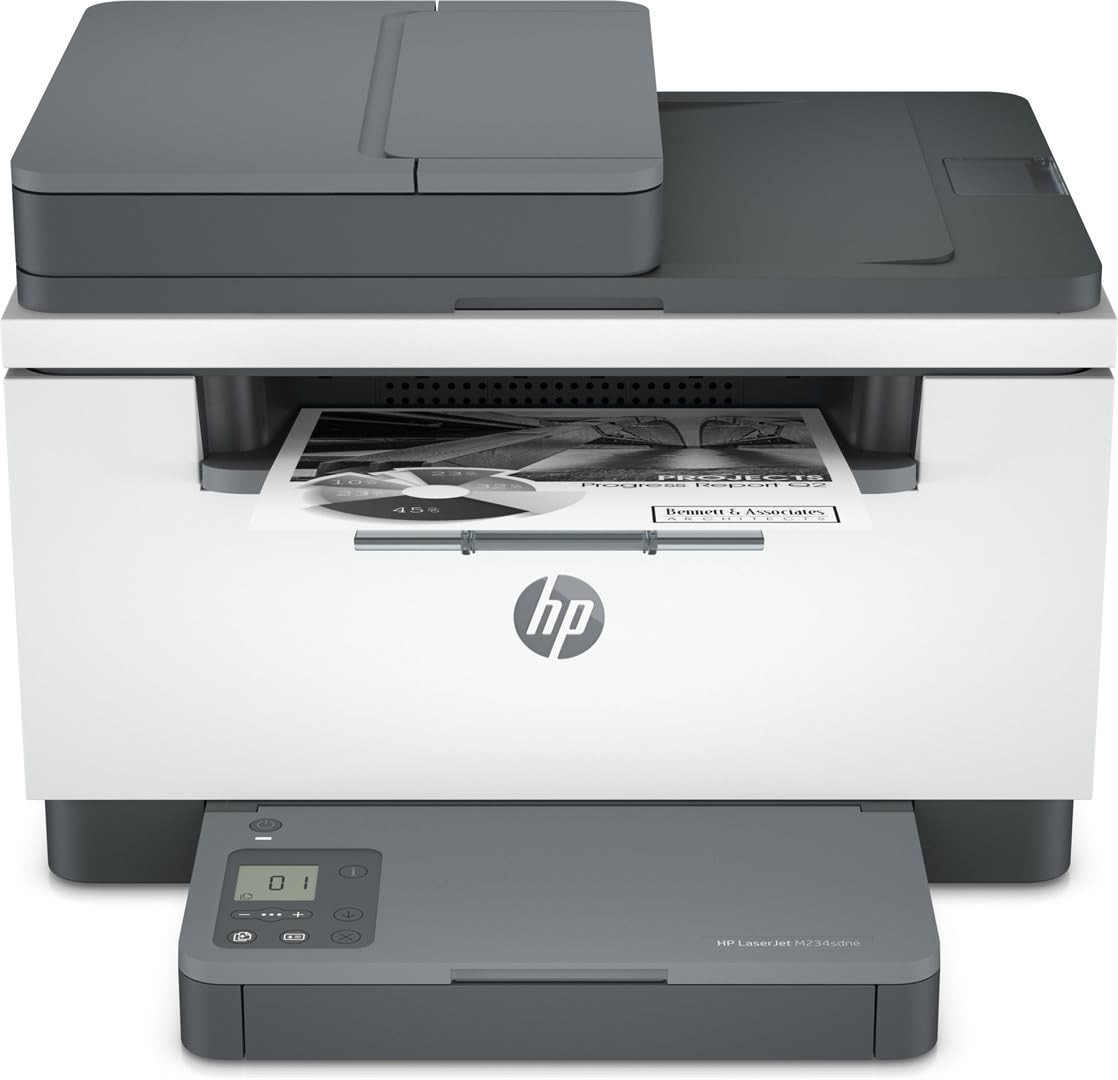 HP Laserjet MFP M234sdne Multifunction Laser Printer (6 Months, Free Instant Ink Printing, Printer, Scanner, Copier, Document Feeder, LAN, Duplex, Grey,