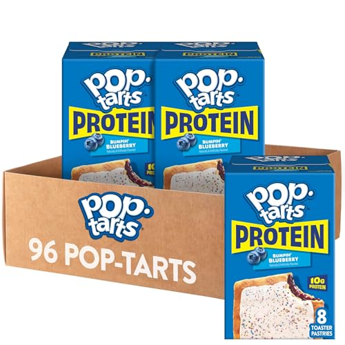 Image of Pop-Tarts Protein Toaster Pastries, 10g Protein, Bumpin' Blueberry (12 Boxes, 96 Pop-Tarts)