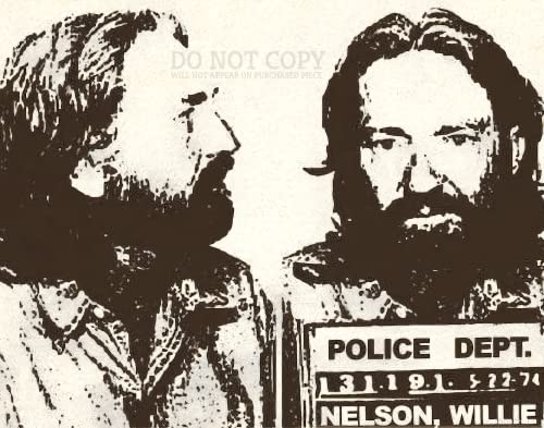 Photo rare Willie Nelson portrait de Dallas 1974 pour décoration de salon et studio
