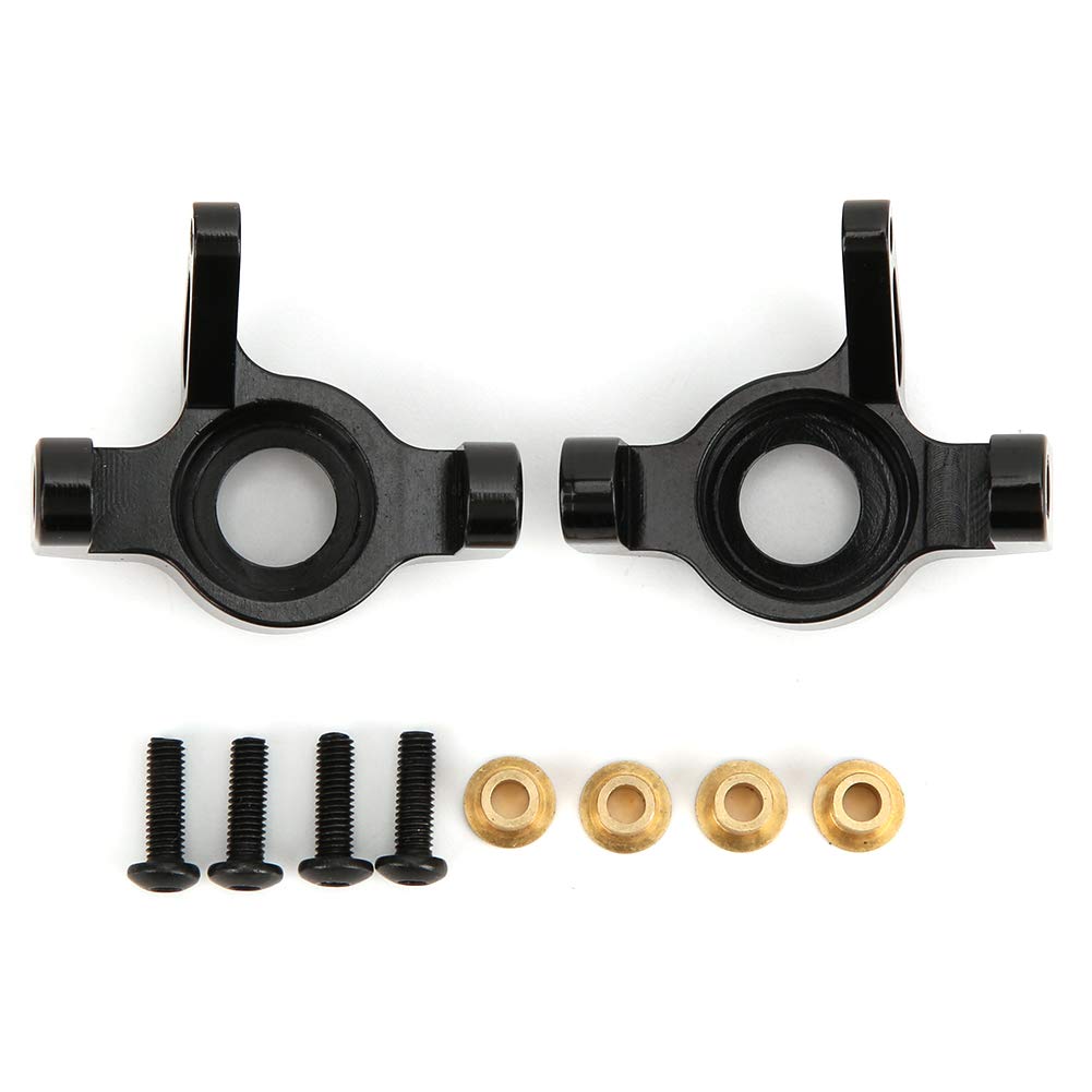 Front Steering C Block, Aluminum Alloy, 1/10 Scale, 2Pcs, Black, RC Accessories;Aluminum Alloy Steering Knuckles - Precision Machined Upgrade, Lightweight Durable, RC Car Fitme