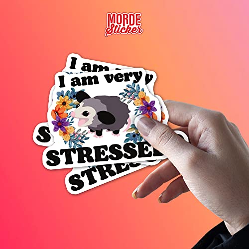 I Am Very Stressed Possum Sticker Funny I Am Very Stressed Opossum Stickers Die-Cut Waterproof Vinyl Sticker For Laptop Water Bottle Phone Case Cars Merchandise Decor Decal Stuff Gift Idea For Her Him Adults Kid V2 #TOP5