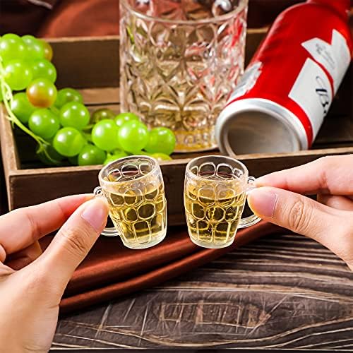 Mini Beer Glasses Clear Plastic Mug Shot for Beer Fest, Sports Party, Wedding, Outdoor BBQ, Outdoor Picnics, or Oktoberfest (24 Pieces)
