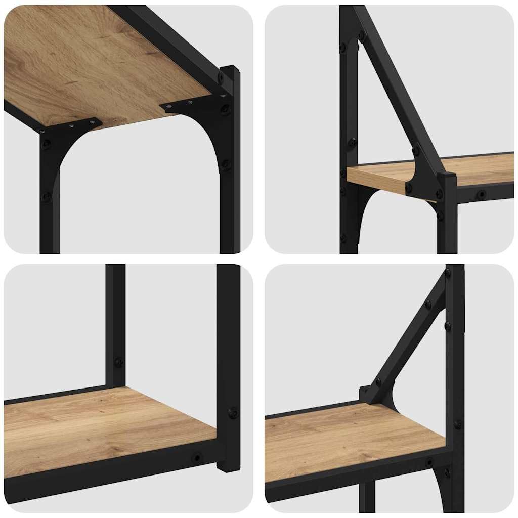 Matte Oak Engineered Wood Floating Wall Shelf | This 60x21x51 cm modern organizer is ideal for displaying books and decor in the living room, bedroom, or kitchen.