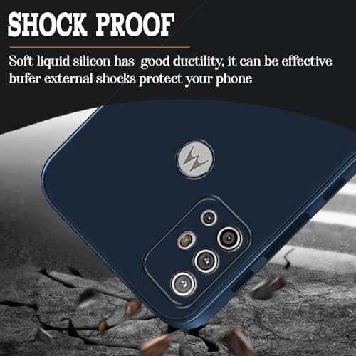 Image of Back Cover | Full Camera Protection | Premium Liquid Silicon Case | Flexible Bumper Case for Motorola Moto G10 4G / G10 Power 4G / G20 4G / G30 4G (Dark Blue)