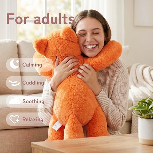 Image of Niuniu Daddy Fox Weighted Stuffed Animals for Kids & Adults, 25 inch | 5lb Large Weighted Plushies Pillow for Sleeping and Calming, Cute Lying Plush Toy Huggable Gift for Everyday Comfort