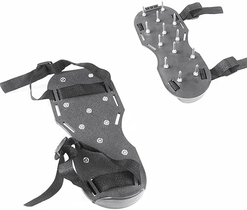 Zapatos de césped, zapatos de pinchos, zapatos de aireación para suelo epoxi, césped, patio, césped, jardín (negro)