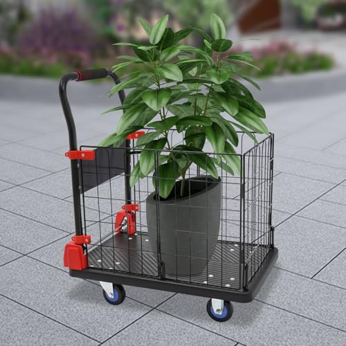 Carrito con plataforma plegable y jaula removible, capacidad 150 kg miniatura 5