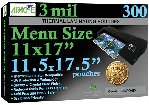 Pochettes de plastification Apache LP3M300SM 3 mm finition transparente supérieure x300