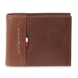 Tommy Hilfiger Men’s Leather Bifold Wallet-Multiple Card Slots, ID Window, Compact