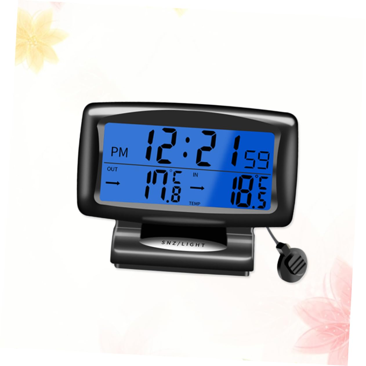 iplusmile 2piezas Electrónico Para Auto Doble Temperatura y Reloj Digital Luminiscente Para Tablero De Coche Resistente Al Agua Fácil Instalación Sin Perforación