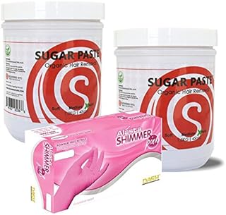 Sugaring Paste Combo - 2 Piece Hard Sugaring Paste for Bikini, Brazilian, Underarms + Box of Sugaring Powder free Nitrile Gloves 100pcs