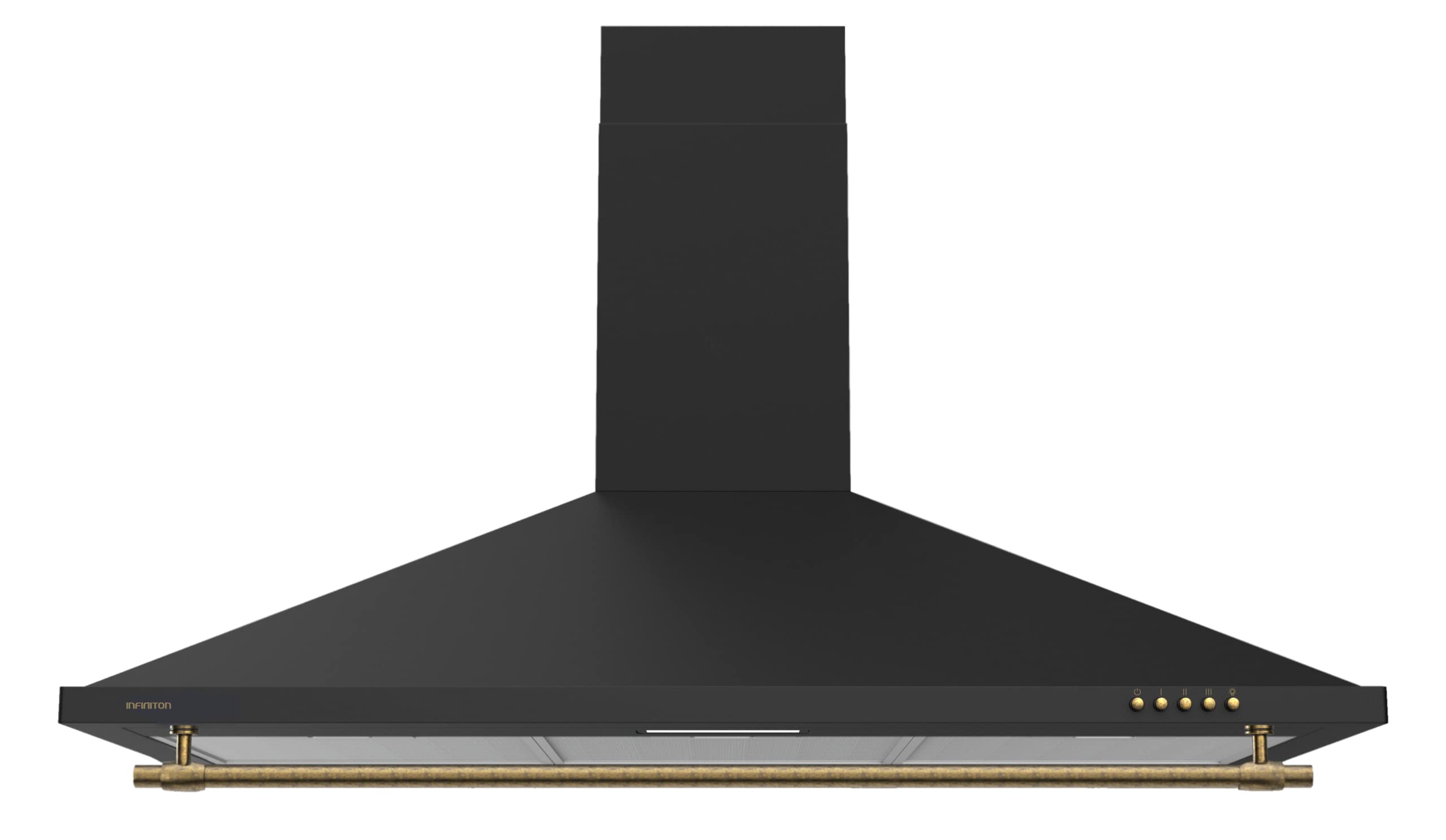 INFINITON CMPP-RU92 - Campana de extracción rústica, Ancho 90cm, 500m3/h de extracción, 3 velocidades, Luz LED