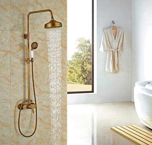 Robinet mitigeur de douche Gowe avec pomme de douche ronde 20,3 cm et poignée céramique