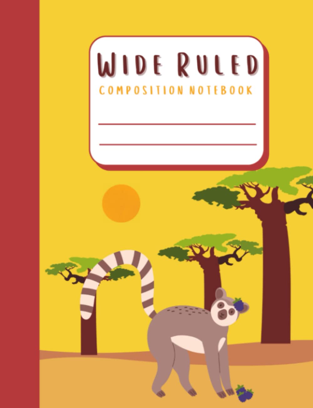 Wide Ruled Composition Notebook: Journal for Kids and Teenagers, Madagascar Lemur