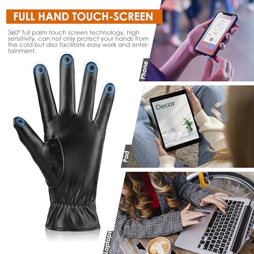 TOSWAKE Women's 2-Pack PU Gloves