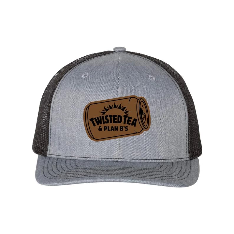 HandmadeTwisted Teas and Plans Bs Hat, Richardson Hat, Richardson Cap, Richardson 112, Heather Grey Black