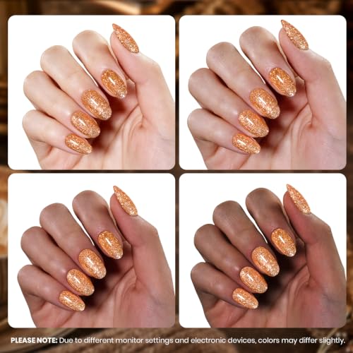 Image of Beetles Gold Glitter Gel Nail Polish, 15ML HEMA Free Soak Off UV LED Gel