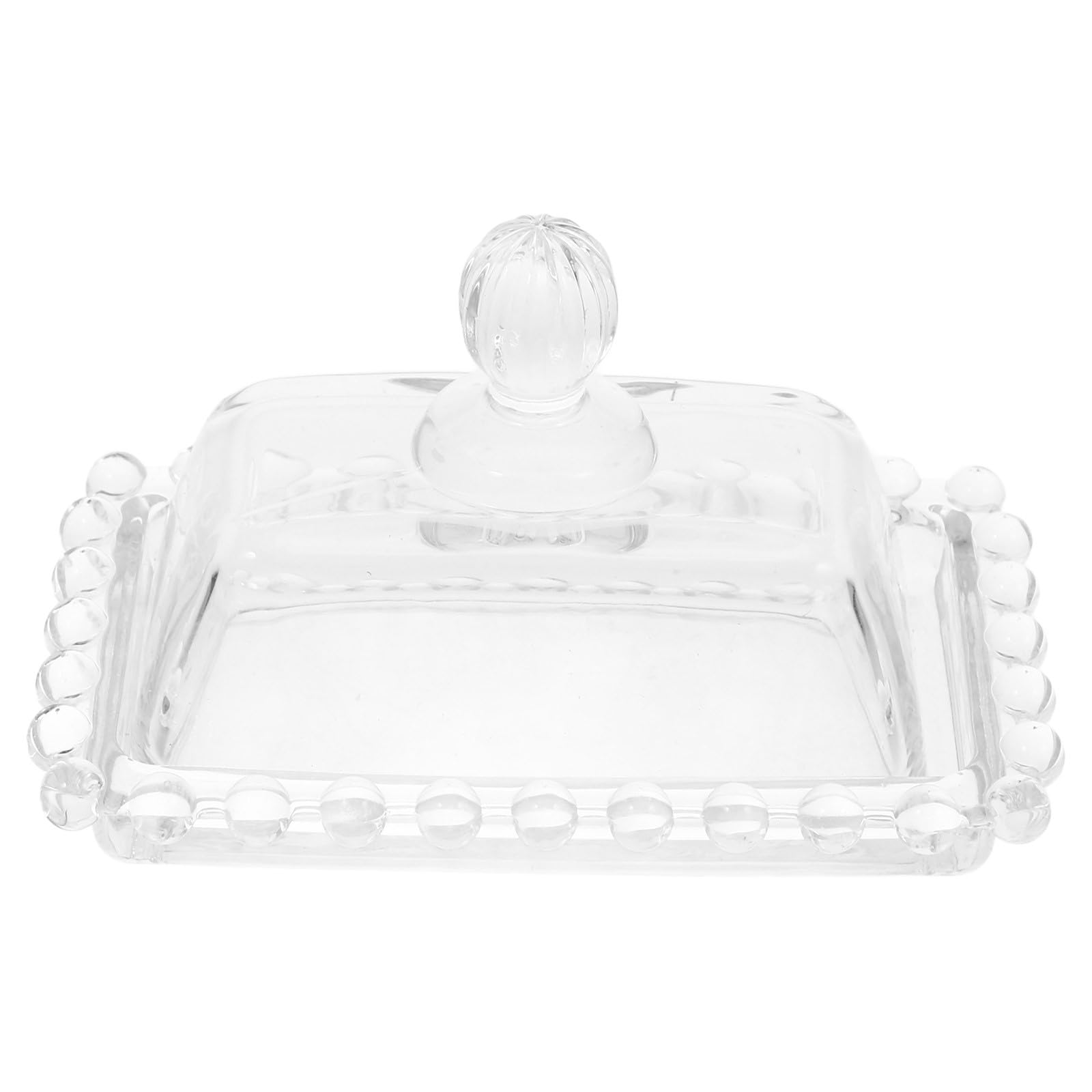 Beurrier en verre avec couvercle pour garder le beurre ou le fromage frais, élégant design classique plat à bonbons et assiette à gâteau, pour pendaison de crémaillère ou mariage