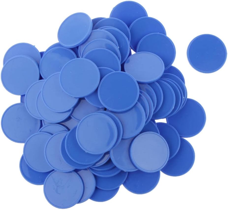 Chiwanji ビンゴ チップ ポーカーチップ カジノチップ 計算マーカー 数学ゲーム 算数 ゲーム用 小道具 ブルー Chiwanji ビンゴ チップ ポーカーチップ カジノチップ 計算マーカー 数学ゲーム 算数 ゲーム用 小道具 ブルー