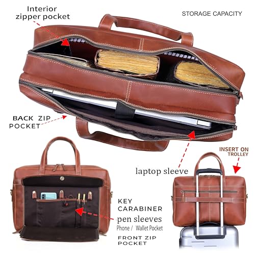 18 Inch Full Grain Leather Briefcase