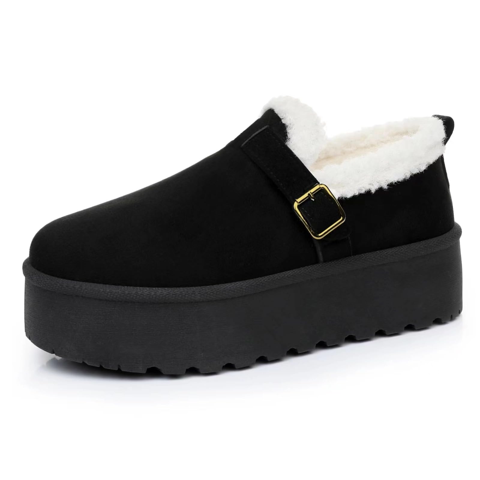 Womens Faux Fur Platform Winter Boots Plush Ankle Warm Lining Stylish Shoes for Gift Giving