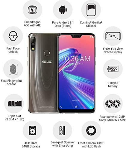 Asus Zenfone Max Pro M2 (Titanium, 4GB RAM, 64GB Storage) : Amazon