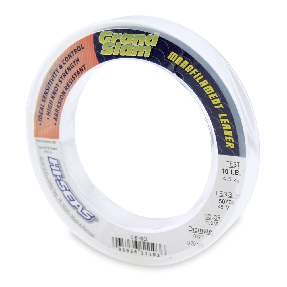 HI-SEAS Grand Slam Monofilament Fishing Leader - Superior Strong Clear Black, for Freshwater &amp; Saltwater Big Game Bottom Fishing, Trolling