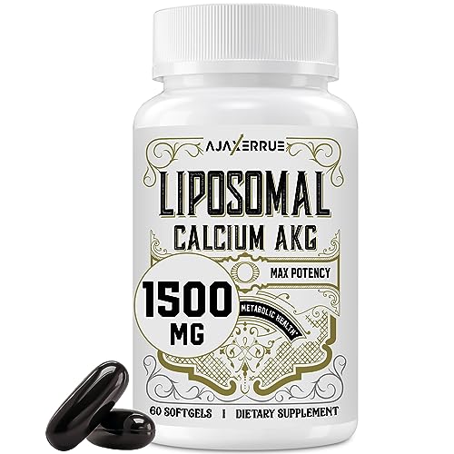 Liposomal-Calcium-AKG-Supplement-1500-MG-Alpha-Ketoglutaric-Acid-High-Absorption-More-Effective-Than-AAKG-Ca-AKG-for-Longevity-Age-Defense-Cellular-Energy-Metabolic-Function-60-Softgels
