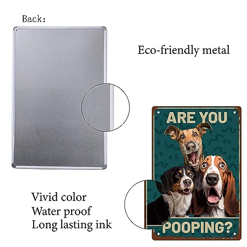 CREATCABIN 3Dogs Blechschild Toilette Vintage Metallschild Are You Pooping Retro Gemälde Plakette Eisenschild Wanddekoration Kunstwandbild Aufhängen Für Toilette,Waschraum,Badezimmer,30x20cm