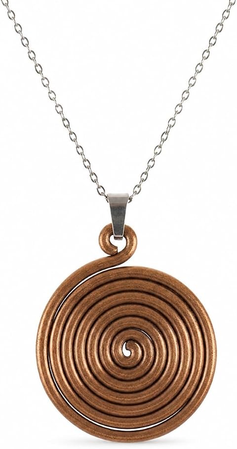 Collana Spirale dell’Anima in Alluminio Anodizzato, Certificato Elettronico di Autenticità, Ciondolo Artigianale con Catenina 22 cm, Spirale 3 cm, Regalo Donna e Uomo, Made in Italy