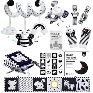 Black and White Sensory Toys for Babies,Montessori Toys for Babies,High Contrast Baby Toys for Toddlers Kids Early Learning Newborn Brain Development Toys Baby Gifts