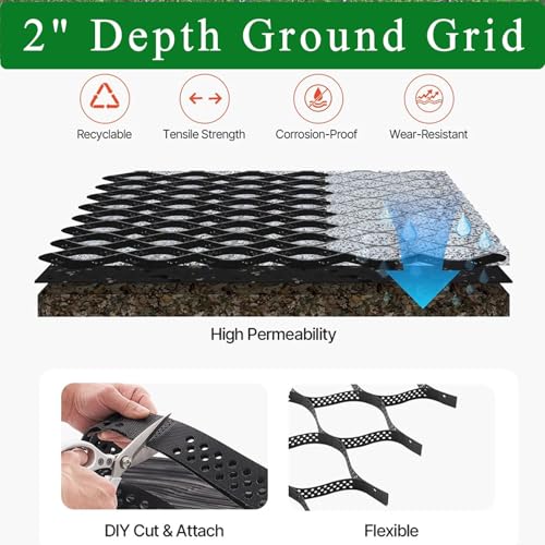 Capacité 855 kg/m² pour cette grille de gravier robuste avec 20 piquets