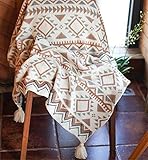 SWECOMZE Wohndecke Gemustert (150X130 cm),Navajo-Decke, Boho, gemütliche Decke, Couchdecke, Sofadecke, Schlafdecke, Picknickdecke, Tagesdecke