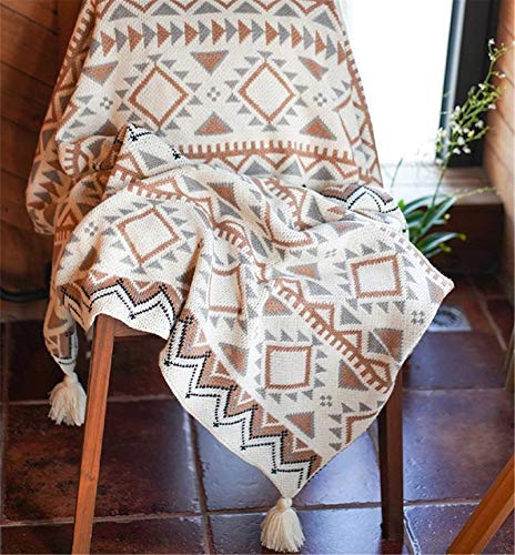 SWECOMZE Wohndecke Gemustert (150X130 cm),Navajo-Decke, Boho, gemütliche Decke, Couchdecke, Sofadecke, Schlafdecke, Picknickdecke, Tagesdecke