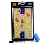 Tablero de baloncesto portátil y muy práctico, placa magnética táctica de tren de baloncesto deportivo, campo de baloncesto positivo en el frente, medio campo de baloncesto en el reverso.