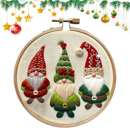 Niktule Kits De Broderie De Noël Pour Débutants,Broderie Sur Canevas
